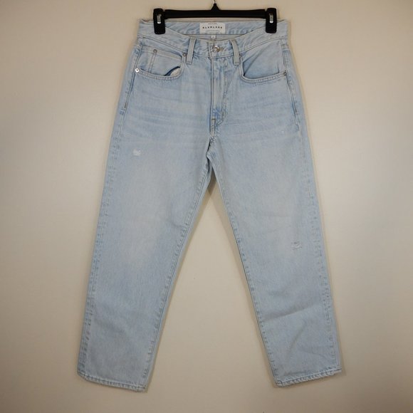 SLVRLAKE Sophie Crop JEANS Size 26 Straight Leg Light Blue Love Song NEW $319 - Picture 5 of 11